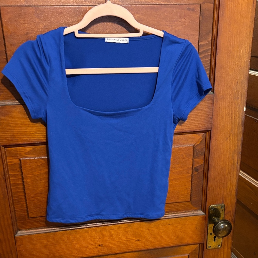Sincerely Jules Cobalt Blue Short Sleeve Top
